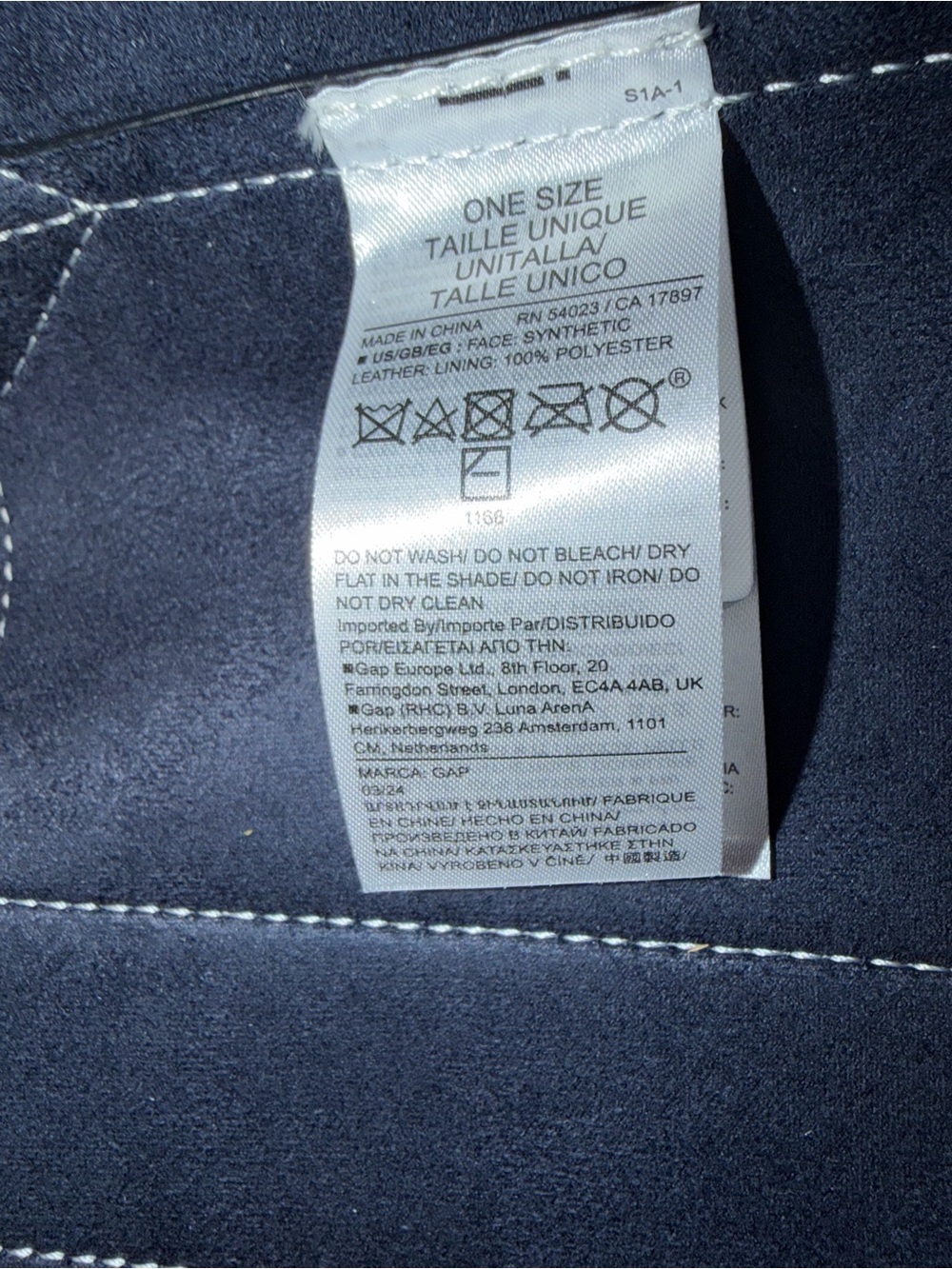Gap × DÔEN Vegan Suede Mini Tote Bag - Navy Blue - Picture 4 of 12
